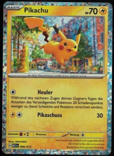 Allemagne Carte Pokémon Nintendo 2023 Pikachu Basis Carte 006/015