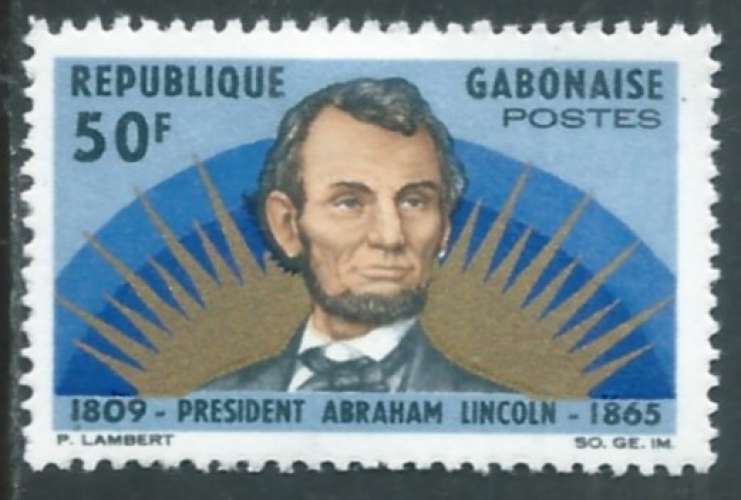 Gabon - Y&T 0185 (*) - Abraham Lincoln -