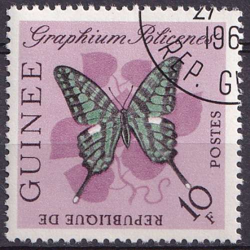 Guinée 1963 Y&T 154 oblitéré - Papillons - Graphium policenes 
