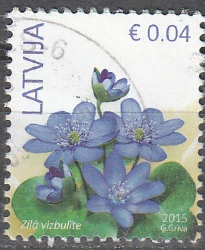 Latvija 2015 Fleur 0.04 Euro O Cachet rond