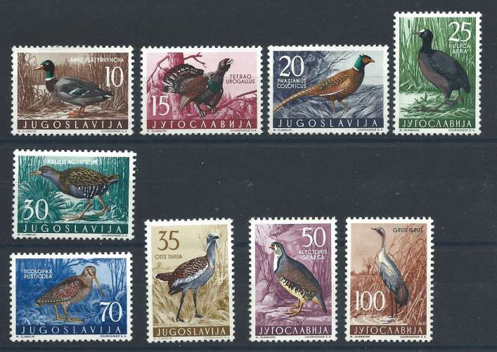 Yougoslavie N°744/52*/(*) (MH et MNG) 1958 - Oiseaux divers (N°745+747/49+751* les autres (*))