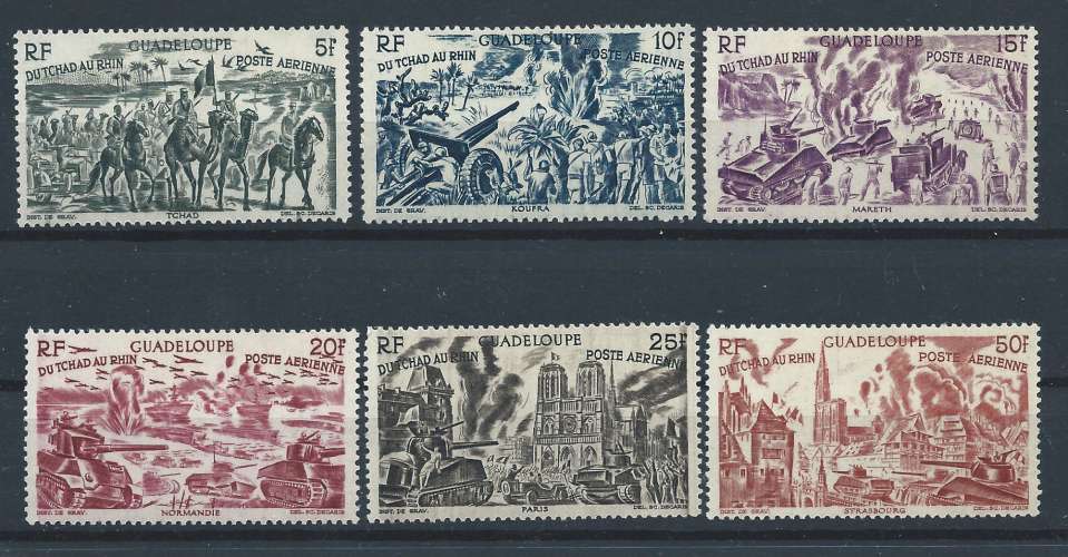 Guadeloupe PA N°7/12** (MNH) 1946 - Tchad au Rhin