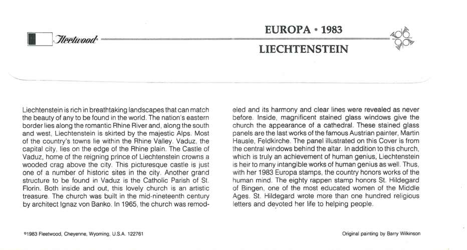 Liechtenstein - Premier jour - Y&T 0758 - Europa -