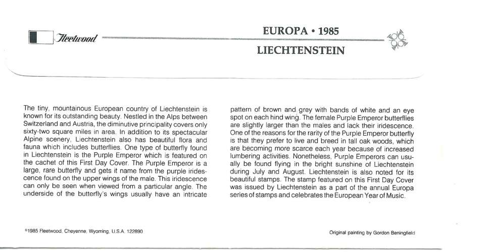 Liechtenstein - Premier jour - Y&T 0807 - Europa -