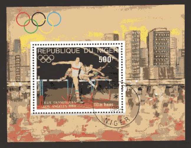 TCHAD 1984 JEUX OLYMPIQUES DE LOS ANGELES  BLOC  OBLITERE