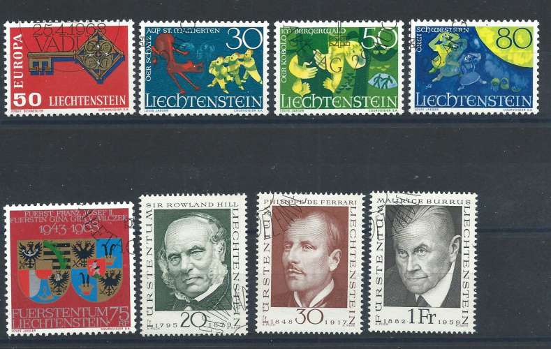 Liechtenstein N°446/53 Obl (FU) 1968 - Sujet divers