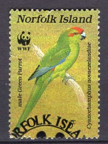 NORFOLK 1987 ES OISEAUX WWF LES PEROQUETS  OBLITERE