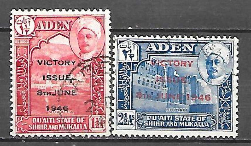 Aden Qu'aiti N° 12/13 YVERT OBLITERE ( USED )