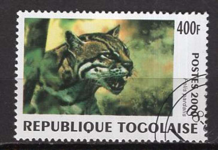 TOGO  2000 ANIMAUX SAUVAGE L'OCELOT OBLITERE