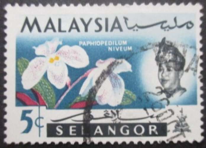 MALAYSIA SELANGOR N°88 Fleurs oblitéré 