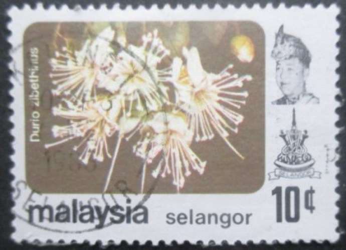 MALAYSIA SELANGOR N°103 Fleurs oblitéré 