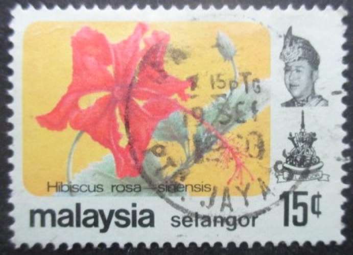 MALAYSIA SELANGOR N°104 Fleurs oblitéré 