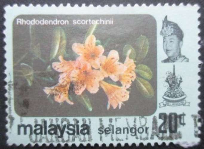 MALAYSIA SELANGOR N°105 Fleurs oblitéré 