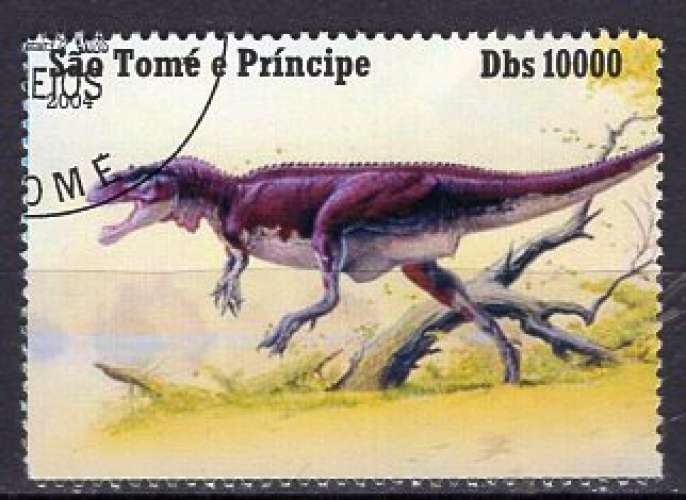 ST THOMAS ET PRINCE 2004  ANIMAUX  PREHISTORIQUES OBLITERE