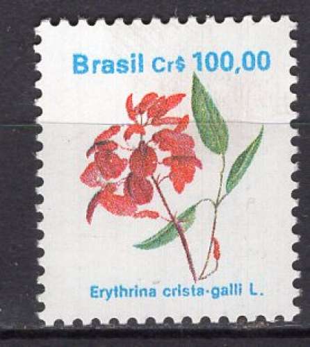 BRESIL 1990 FLEURS L'ERYTHINA CRISTA-GALLI NEUF**