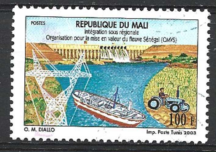 MALI 2001 - y & t : 1850 - Bateau sur le Sénégal