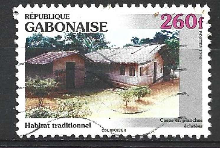 GABON 1996 - Y & T : 888  - Habitat traditionnel