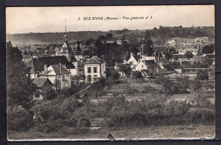 FRANCE CPA CARTE POSTALE 51 MARNE SEZANNE VUE GENERALE