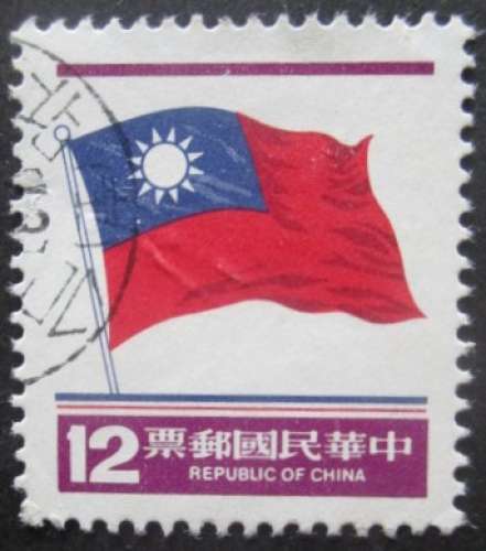 TAIWAN N°1281 Drapeau national oblitéré