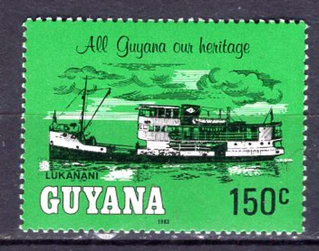 GUYANA 1983 LES BATEAUX DE RIVIERE LE LUKANANI  NEUF**