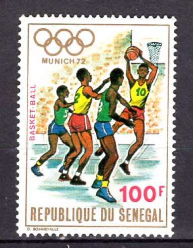 SENEGAL 1972 JEUX OLYMPIQUES DE MUNICH LE BASKET BALL NEUF**