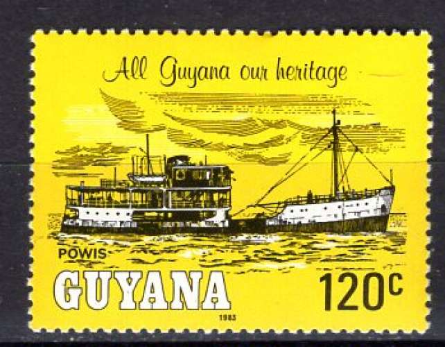 GUYANA 1983 LES BATEAUX DE RIVIERE LE POWIS NEUF**