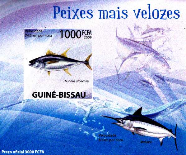 Guinée Bissau 2981 / 85 Poissons les plus rapides ( Les 5 BF Non dentelés )