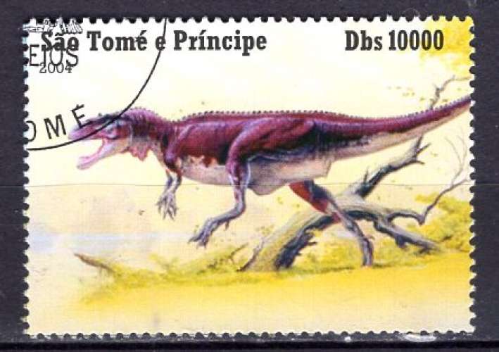 ST THOMAS ET PRINCE 2004  LES ANIMAUX PREHISTORIQUES OBLITERE