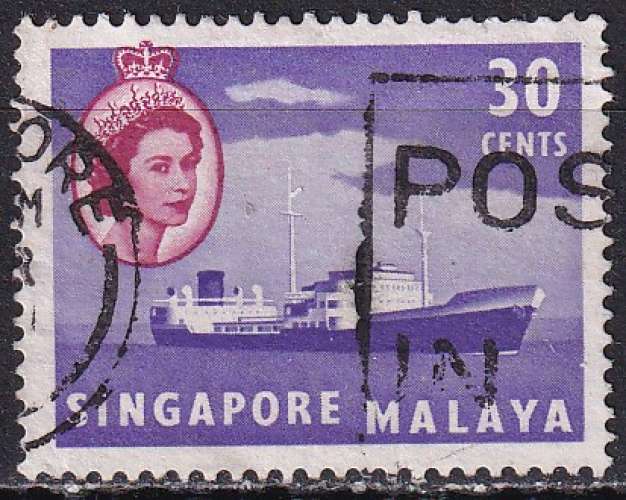 singapour ... n° 38  obliteré ... 1955