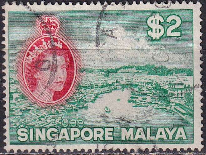 singapour ... n° 41  obliteré ... 1955