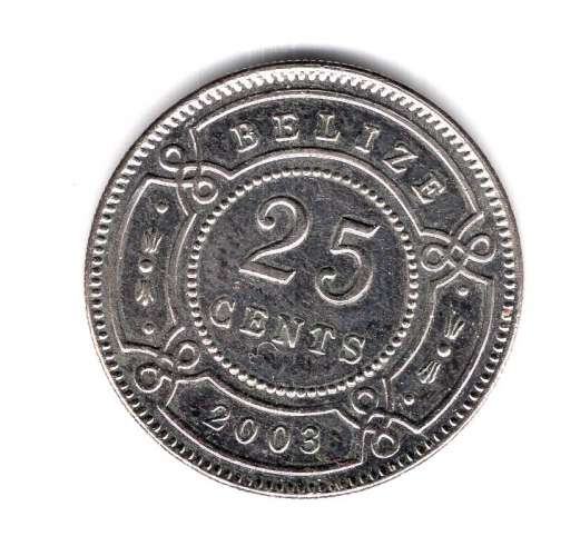 BELIZE  PIECE DE 25  CENTS 2003 CUPRONICKEL REF KM 36