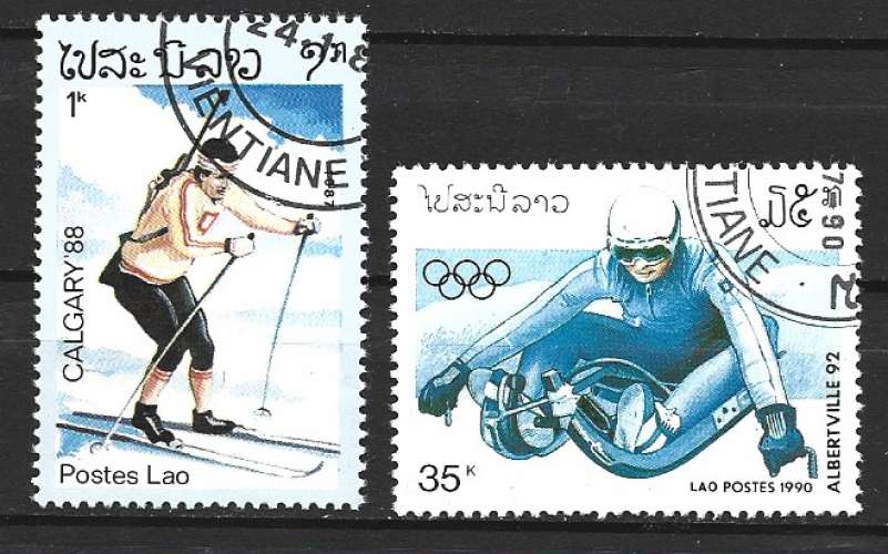 LAOS 1987 - JO  : BIATHLON, luge - YT : 750