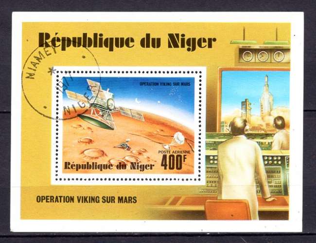 NIGER 1977 OPERATION VIKING SUR MARS   BLOC OBLITERE