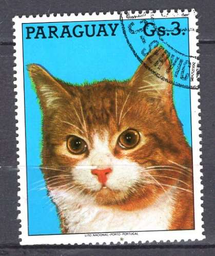 PARAGUAY 1987 ANIMAUX LES CHATS OBLITERE