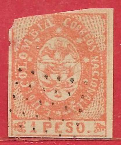 Colombie n°33 1P rouge 1865 (faux / false / falso) o