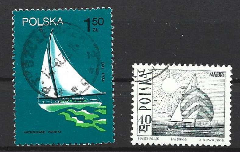 POLOGNE - SPORT : VOILE : 2 TIMBRES