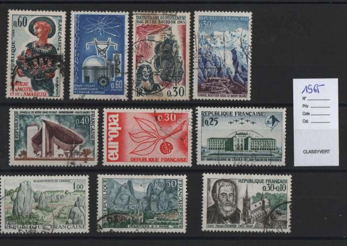 LOT TIMBRES ANNEE 1965