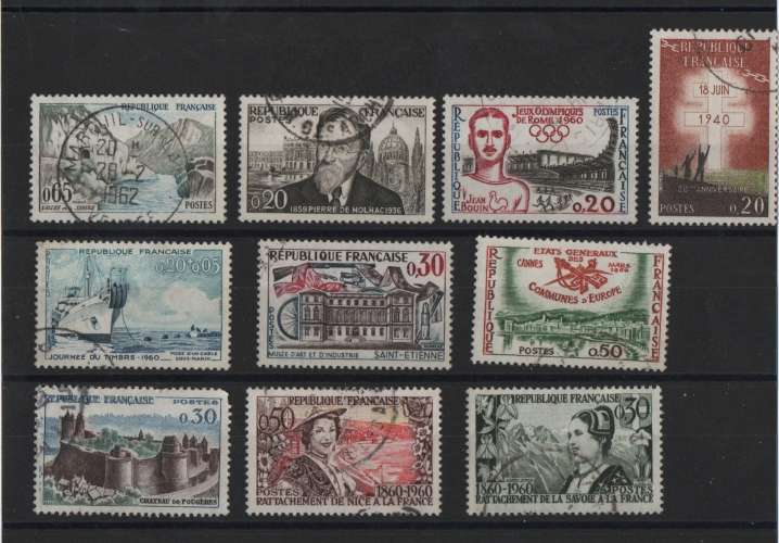 LOT TIMBRES ANNEE 1960