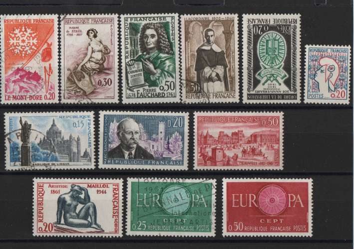 LOT TIMBRES ANNEE 1961