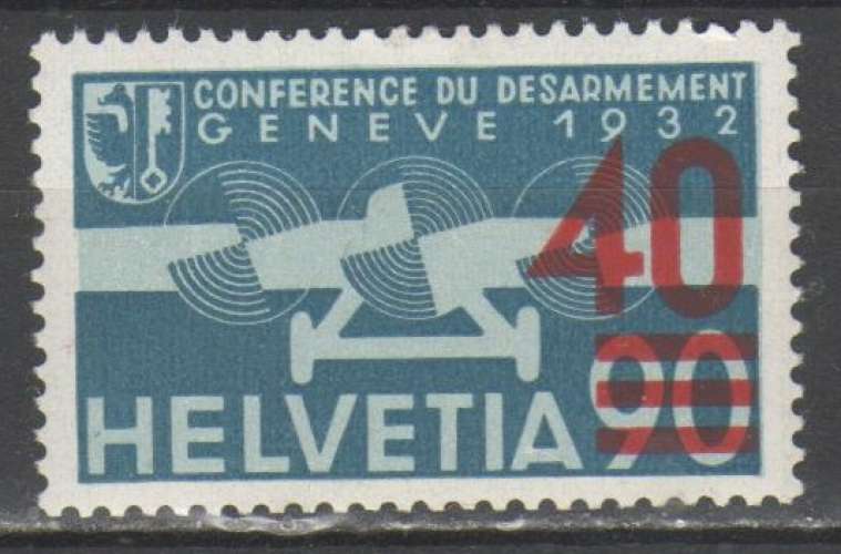 Suisse 1936 - Desarmement aérienne 40 sur 90 c. *