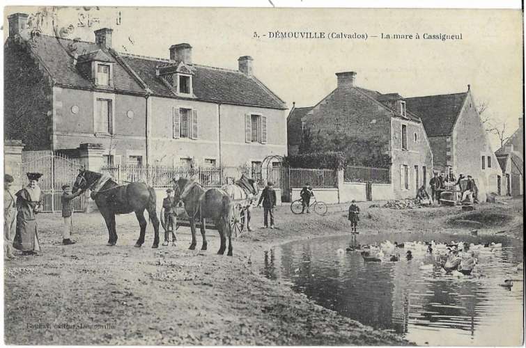 DEMOUVILLE: la Mare à Cassigneul - 5 Bouffay ( chevaux) (écrite par Piel)