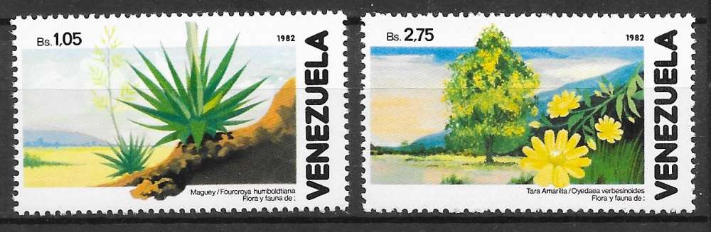 fleur plante agave arbre - Vénézuela n°1111 & 1113 1982 **