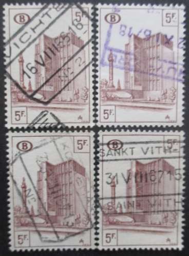 BELGIQUE colis postaux N°351 X 4 oblitéré