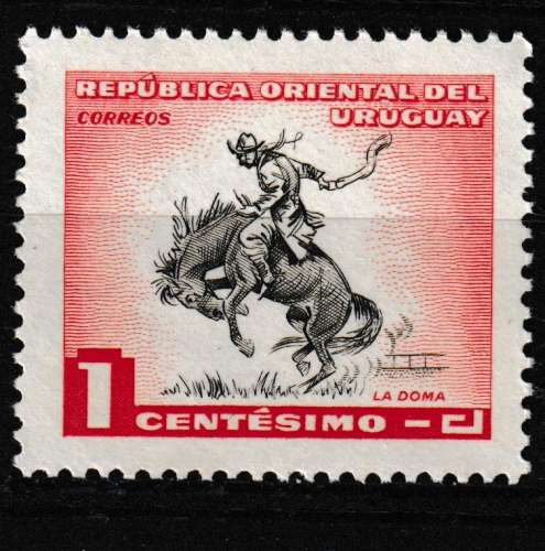 Uruguay 1954 YT 624 N** Dressage des chevaux