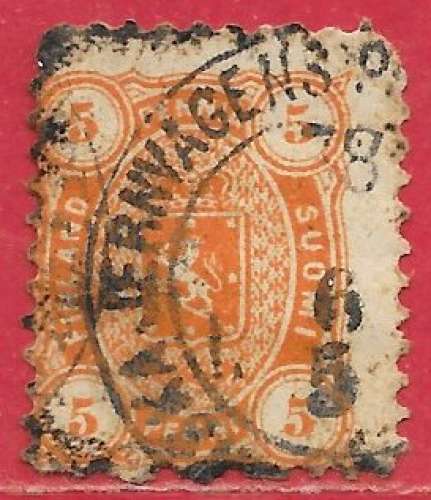 Finlande n°14a 5p orange (dentelé 11) 1875-81 o