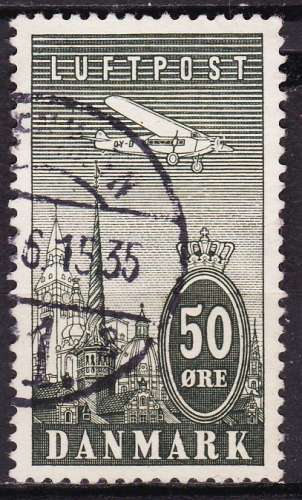 Danemark - Poste aérienne - Y&T N° 9