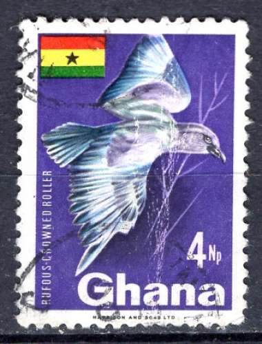 GHANA 1969 OISEAU  LE ROLLIER VARIE  OBLITERE