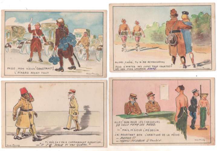 4 cpsm Humour Militaire par Gavis D'escuras 39-45