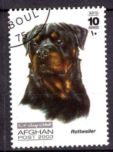 AFGHANISTAN 2003 LES CHIENS LE ROTTWEILER OBLITERE