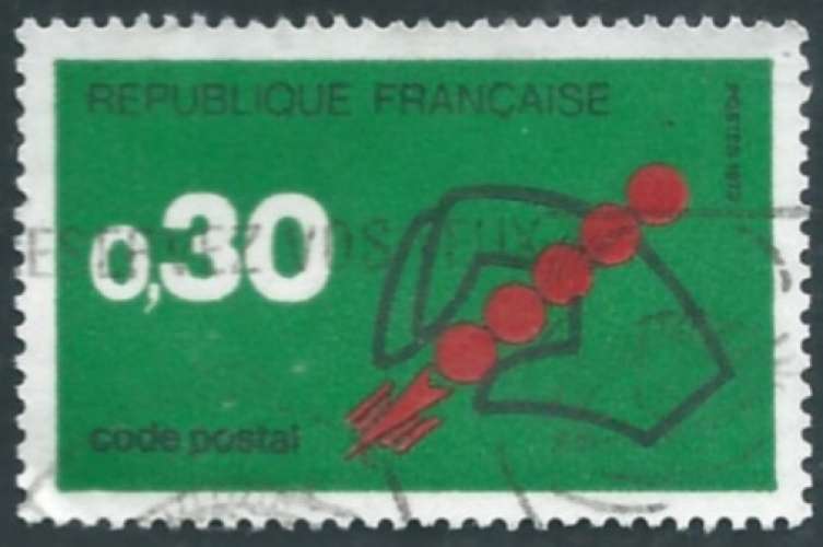 France - Y&T 1719 (o) - Code Postal -